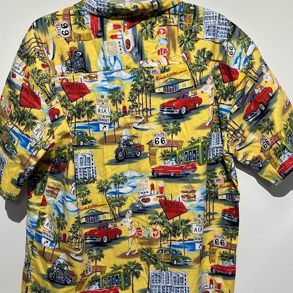 Aloha Republic Men's Multicolor Route 66 Memories Button Up Shirt Size XL - Picture 9 of 10